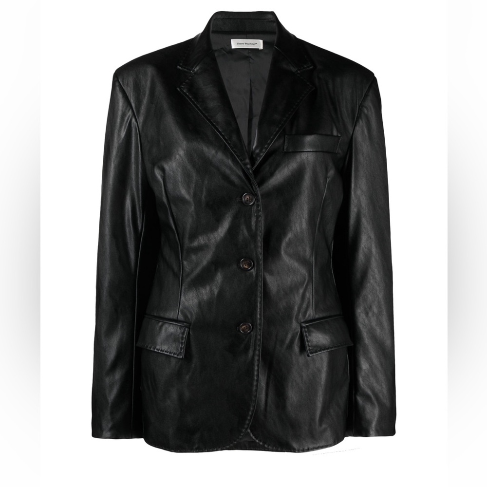 Brand New Farfetch Faux Leather Single-breasted Blazer